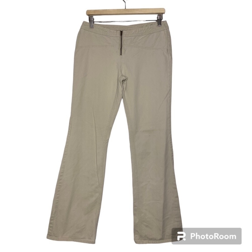 Vintage Gap Flare Bell Bottom Khaki Pants Size 6 Exposed Zipper Retro Y2K Tan